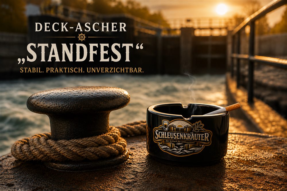 Schleusenkräuter Deck-Ascher „Standfest“ auf einem Poller am Schleusenrand
